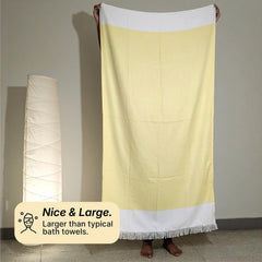Indihaus 100% Bamboo Bath Towel 300 Gsm | Quick Dry, Fade Resistant, Skin Friendly, Ideal For Home, Gym & Travel (Sunshine Yellow)