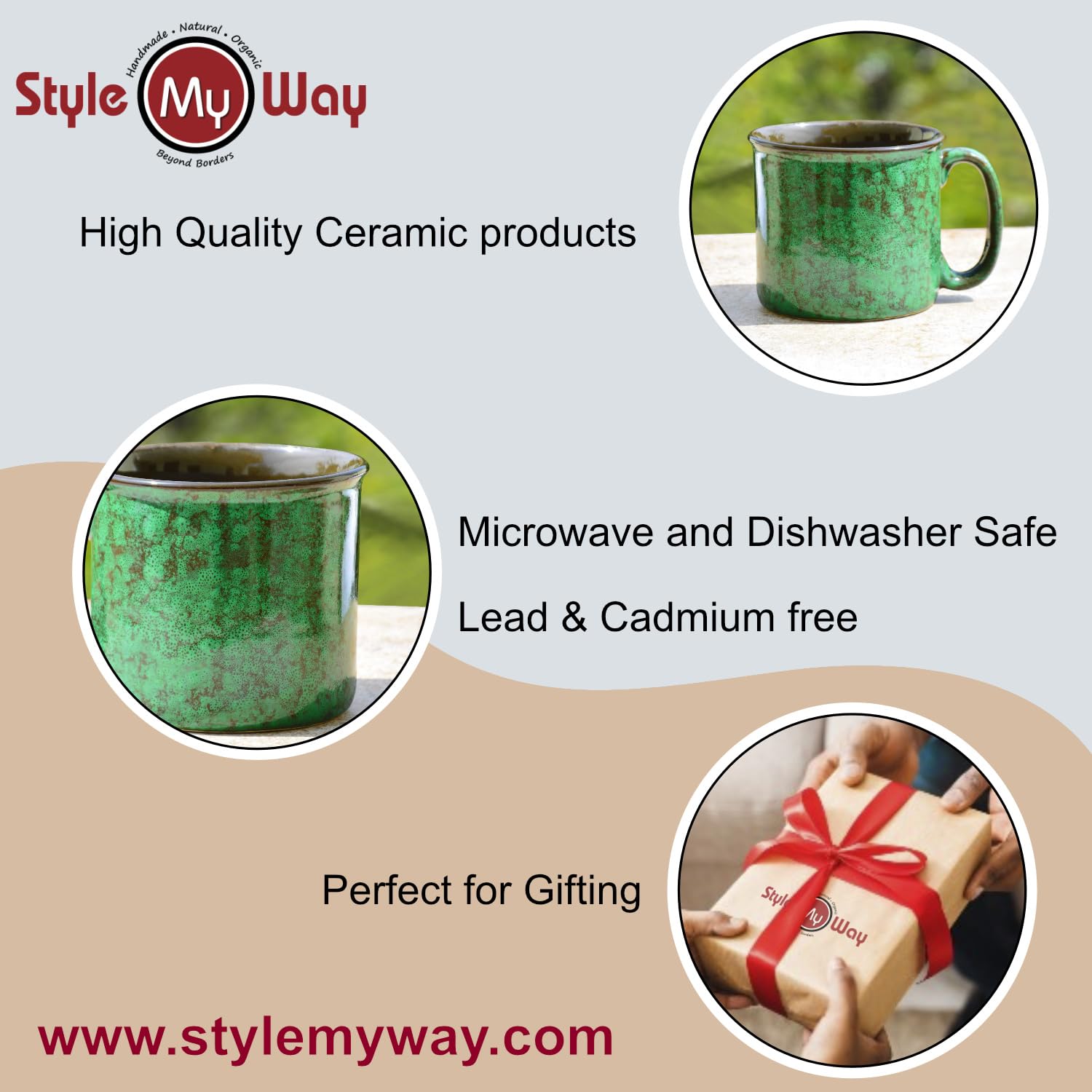 Studio Pottery Ceramic Maggi Bowl Or Mug With Handle 550ml, Emerald Green | Jumbo Ceramic Coffee & Tea Mug - Cereal Bowl | Big Milk Mug - Large Beer Mug - Gift For Him Studio Pottery Ceramic Maggi Bowl Or Mug With Handle 550ml, Emerald Green | Jumbo Ceramic Coffee & Tea Mug - Cereal Bowl | Big Milk Mug - Large Beer Mug - Gift For Him