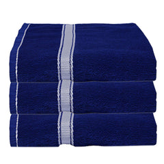 Kuber Industries Polyster 3 Pieces Full Size Bath Towel 450 Gsm (Blue)