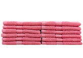 Caslino Small Cotton Face Towels 1200 Gsm | Soft & Absorbent Towel For Women & Men - Coral Red (Pack Of 12)