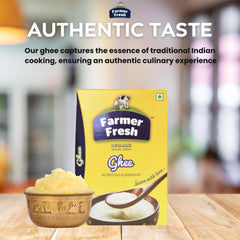 Organic Agmark Ghee By Farmer Fresh | Rich Flavor & Authentic Taste Perfect For Cooking, Frying | (1 Litr) 33.8 Ounce | Box Pack