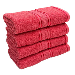 Stamio Cotton Hand Towel 800 Gsm | Soft, Absorbent, Quick Dry, Small Size Towels, Travel Friendly Towel (Gajri) - Set Of 4