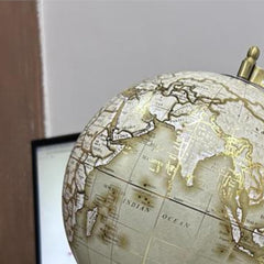 Decorative World Globe For Home Decor, Office Table Accessories, Gift For Students & Kids Learning (Grey Gold 12 Inch Height) Pack Of 1