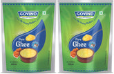 Premium Pure Cow Ghee By Govind | Rich In Vitamins A, D & E Healthy Nutrients Desi Ghee Good For Supports Digestion | 400ml (200ml * 2) 13.5 Ounce | Pouch Pack