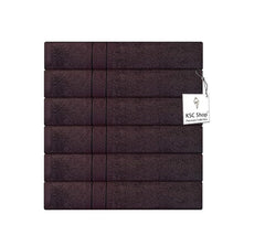 Ksc Shop Premium Luxury Cotton Face Towel 900 Gsm | Ultra Soft Highly Absorbent Face Towel (Dark Chocolate) - Pack Of 6