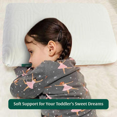 Soft Memory Foam Pillow For Sleeping, For Ages 2 To 8, Cream, Kids Pillow | Toddler Support With Cream Cover - Suitable For Boys & Girls | For Kids, Neck & Head Support Pillow