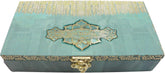 Designer Wodden Fancy Shagun Gift Boxes For Wedding, Shagun Cash Box Or Money Box With Mgi Printing For Wedding, Engagement, Holi, Diwali, Baby Showers, Colour - Sea Green, Pack Of 2