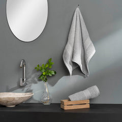 Ddecor Cotton Hand Towel 500 Gsm - Pack Of 2 (Light Gray)