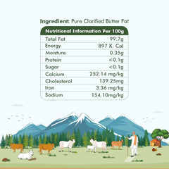 Natural Himachal A2 Desi Cow By Jivika Naturals | Good Source Of Vitamin A & Healthy Desi Ghee Perfect For Dishes | (500ml) 16.9 Ounce | Jar Pack