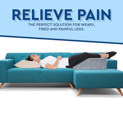 Leg Elevation Pillow, Orthopedic Memory Foam Leg Pillow, Black & Grey Color | For Leg Elevation Sciatica Relief, Varicose Veins, Side Sleepers & Wedge Pillow, Lightweight, Removable Cover