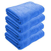 Black Gold The Finer Touch Oversized Microfiber Bath Towel 2600 Gsm | Soft Quick-Dry Microfiber Towel For Men & Women | Lightweight, Absorbent & Travel-Friendly (Royal Blue) - Pack Of 4