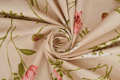 Super King Size Bedsheet Floral Print With 2 Pillow Covers - Bedsheet Size 108 X 108 Inch, Beige | 144 Thread Count Luxurious Comfort Bedsheet