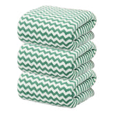 Black Gold The Finer Touch Microfiber Zigzag Bath Towel 1050 Gsm | Soft & Quick Dry Towel Lightweight & Absorbent Use For Men & Women (Peacock Green) - Pack Of 3