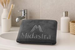 Midastra Weft Microfiber Bath Towel 500 Gsm | Extra Soft, Lint-Free, Quick-Dry & Highly Absorbent Towel (Grey)