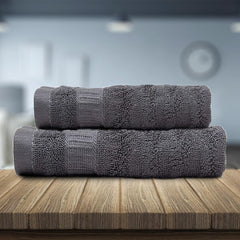 Mush 100% Bamboo Face & Hand Towel 450 Gsm | Ultra Soft, Absorbent, Quick Dry Towels For Facewash, Gym, Pool, Sports, & Travel - Grey (Pack Of 2)