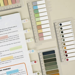 Sticky Tabs, Sticky Index Tabs Sticky Notes With Ruler Color Sticky Tabs - 600 Pcs