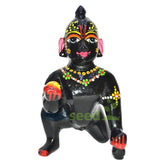 Premium Black Coated Brass Laddoo Gopal Idol, Hand Painted, Baby Krishna, Brass Idol, Metal Bal Gopal, Kanhaiya, All Festivals & Occasion, Black Thakur Ji Idol, Handmade, God Idol