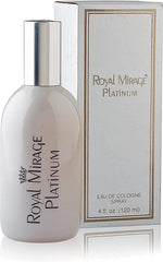 Royal Mirage Platinum Eau De Cologne Spray 120ml 4.0 Fl.oz. Alcohol Free | Unisex Fragrance