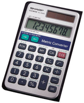 Sharp EL344RB 10-Digit Calculator With Punctuation, Metric Converter, Solar Powered LCD Display, Small Pocket Calculator For Students & Professionals