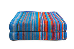 Ambra Linens Highly Absorbent Bath Towels 1 Kg | 100% Cotton, Soft & Plush All Seasons Use, Extra Large Size (Blue Bubbles)- Pack Of 2