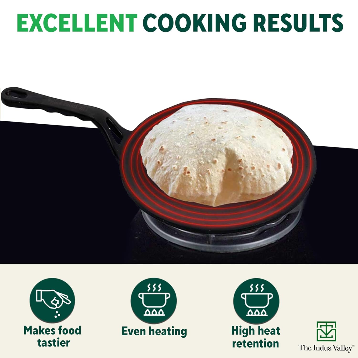 Pre-Seasoned Cast Iron Tawa For Dosa, Chapathi With Iron Tadka Pan | Nonstick, Pre-Seasoned Tava, 100% Pure & Toxin-Free - Pre-Seasoned Cast Iron Tawa + Free Flip, 25.4 Cm, 10 Inch Pre-Seasoned Cast Iron Tawa For Dosa, Chapathi With Iron Tadka Pan | Nonstick, Pre-Seasoned Tava, 100% Pure & Toxin-Free - Pre-Seasoned Cast Iron Tawa + Free Flip, 25.4 Cm, 10 Inch