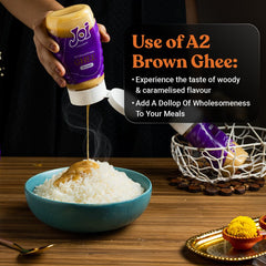 100% Pure Caramel Cultured A2 Cow Desi Ghee By Joi | Good Source Of Protein Fiber Healthy Authentic Bengali Ghee Perfect For Dishes | (350ml) 11.8 Ounce | Plastic Bottle