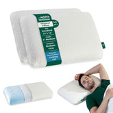 Memory Foam Pillow Set Of 2-Cool Gel Pillow, Neck & Shoulder Pain - 4 Inch | Standard Size, Cervical Pillow For Sleeping-Orthopedic Pillow | Back, Side & Stomach Sleepers