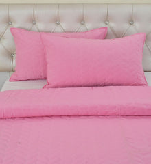 Quilted Double Bedsheet For King Size With 2 Pillow Covers | 90 X 100 Inches, Pink - Super Soft Bedding Set | Suitable For All Seasons