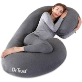 Maternity Pillow For Pregnancy Sleeping, C Shape Full Body Cushion, Grey | For Pregnant Women To Sit & Sleep Comfortable | For Sitting, Belly Support, Back Pain, Adjustable - Pack Of 1