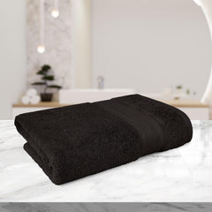 Microfiber Large Bath Towel 450 Gsm | Super Soft Coral Fleece, Quick Dry Bath Towel (Black)