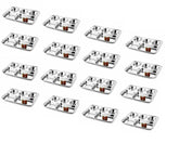 Silver Stainless Steel Sandwich Tray Set, 5 Pieces, Microwave Safe | Set Of 5 Individual Trays In 1 - Pack Of 16, Rectangular Shape