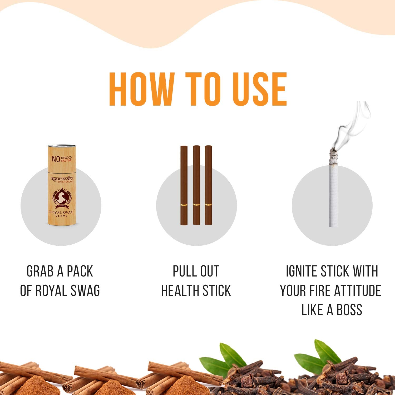 Royal Swag Ayurvedic Herbal Cigarettes 100% Tobacco & Nicotine Free Clove Flavour (25 Sticks) Smoking Cessation - | (Pack Of 25 Sticks) Royal Swag Ayurvedic Herbal Cigarettes 100% Tobacco & Nicotine Free Clove Flavour (25 Sticks) Smoking Cessation - | (Pack Of 25 Sticks)