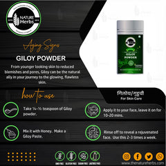 Nature Herbs 100% Pure Giloy Powder, Helps Improve Digestion & Boost Immunity | 200gm 0.4lbs Each Pack Of 2