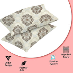 Luxurious Queen Size Bedsheet For Double Bed With 2 Pillow Cover - 90 X 90 Inches, Beige & Brown | Perfect For Daily Use, Guest Rooms | Gift For Housewarmings, Weddings