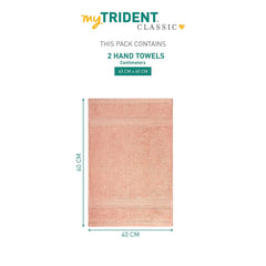 Mytrident Cotton Hand Towel 600 Gsm | For Men & Women Classic Towel 100% Cotton Hand Towel (Tender Peach)- Pack Of 2