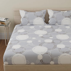 Bedsheet For Double Bed With 2 Pillow Covers Queen Size - 88 X 96 Inches, Grey | Ideal For Bedroom, Guest Room, Home, Daily Use