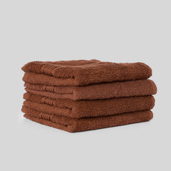 Kopa Quick Dry 100% Cotton Soft Terry Face Towel 640 Gsm | Quick Dry 100% Cotton Super Absorbent, Lightweight (D'Ross) Face Towel (Brown)- Pack Of 4