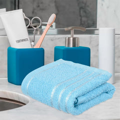 Kuber Industries Face Towel 200 Gsm | Cotton Towels Facewash For Daily Use & Workout Hand Towel | Lining Design | Pack Of 3 (Multi)