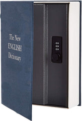 Small Dictionary Diversion Book Safe With Combination Lock, Portable Safe Box For Money, Jewellery, & Passport, Combination Lock, Colour - Blue