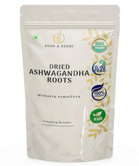 A D Food & Herbs Organic Dried Ashwagandha Roots Withania Somnifera, Indian Ginseng Roots | 50gm 0.1lbs