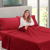 Microfiber Bedsheet With 1 Pillow Cover - Size 60 X 90 Inches, Maroon | 300 Thread Count - Daily Use Perfect Plain Single Bedsheet