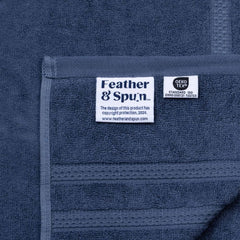 Feather & Spun Bamboo Lavender Fragrance Cotton Hand Towel 400 Gsm | Anti Microbial Fade Resistant Double Needle Stitch Hand Towel (Midnight Indigo) - Pack Of 2