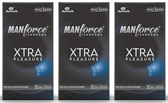 Manforce Xtra Pleasure Xtra Dotted Climax Delay Condoms, Unflavoured, 10 Pcs (Pack Of 3)