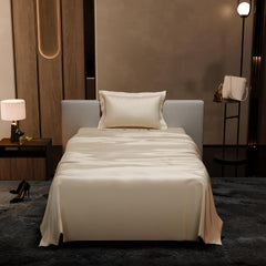 Single Bedsheet With 1 Pillow Cover - 60 X 90 Inches, Charming Ivory | Premium Bedding Set, Home Decor, Wedding Gift For Couples, Housewarming, Anniversary