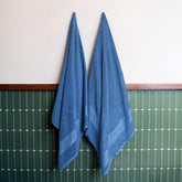 Himeya Bamboo Bath Towel 1000 Gsm | Ultra Absorbent 3x Softer Than Cotton Towels (Nautical Blue) - Pack Of 2