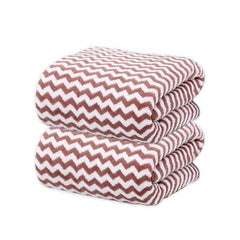 Black Gold The Finer Touch Microfiber Zigzag Bath Towel 700 Gsm | Soft & Quick Dry Towel Lightweight & Absorbent Use For Men & Women (Purple) - Pack Of 2
