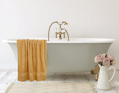 Tiqh 100% Cotton Bath Towel 600 Gsm | Highly Absorbent & Quick Dry Extra Large Bath Towel (Beige)
