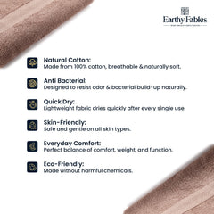 Earthy Fables Pure Carded Cotton Bath Towel 1000 Gsm | Soft, Absorbent, Quick Dry & Skin-Friendly Towel Set Of 2 (Mocha)
