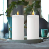 6 INCHES WHITE PILLAR CANDLES FOR HOME DECOR | BURNING TIME 90 HOURS | SET OF 2