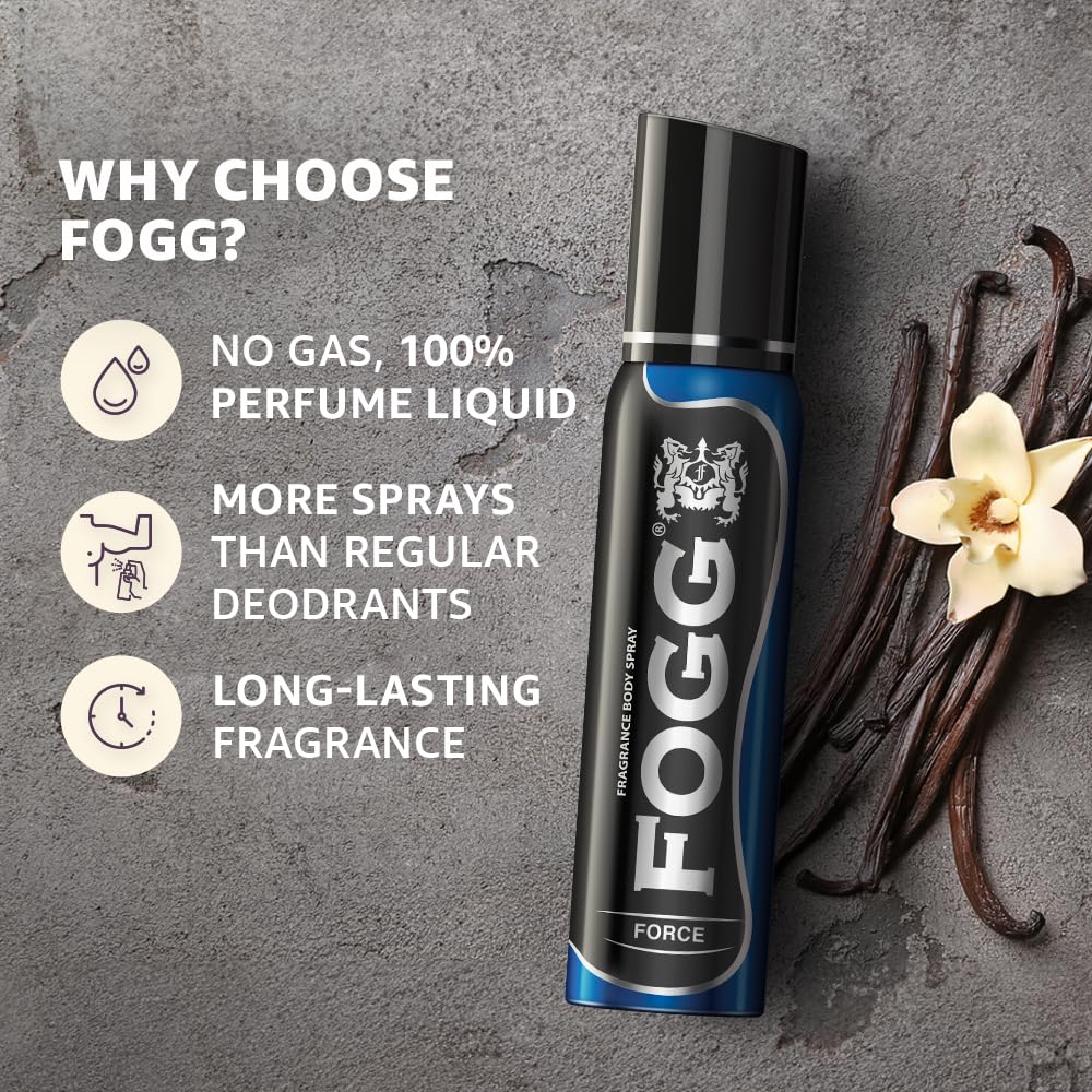 Fogg Force No Gas Deodorant For Men | Long-lasting Perfume Body Spray 150 Ml 5.0 Fl.oz. Fogg Force No Gas Deodorant For Men | Long-lasting Perfume Body Spray 150 Ml 5.0 Fl.oz.